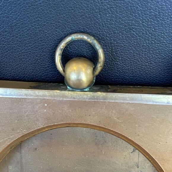 VTG English Brass Metal Spandrel Hanging Picture Frame Signed Marion London - Picture 6 of 10